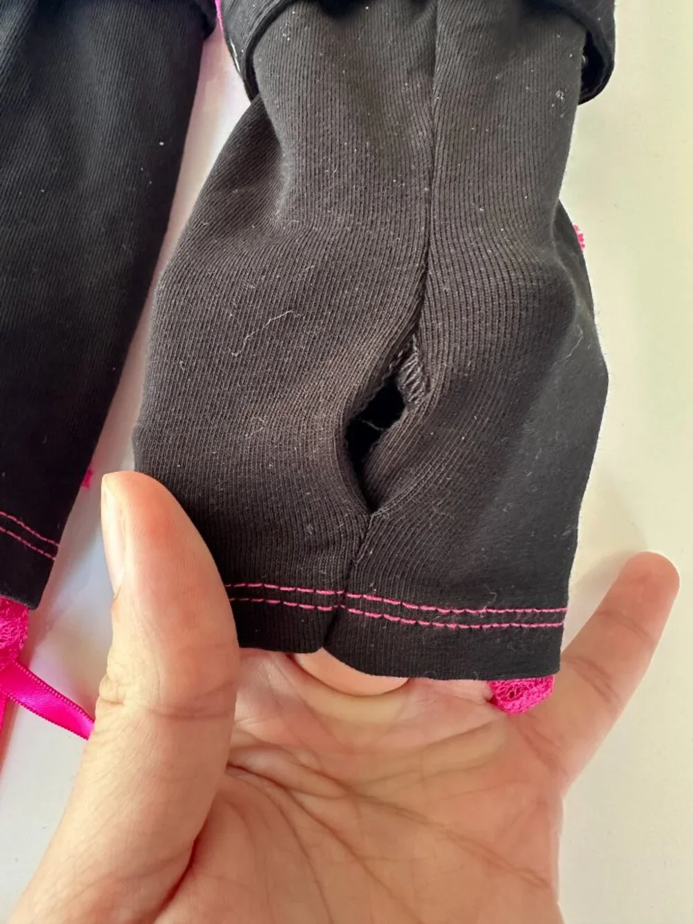 Tripp NYC Hot Pink Lolita Lace Up Gloves OS